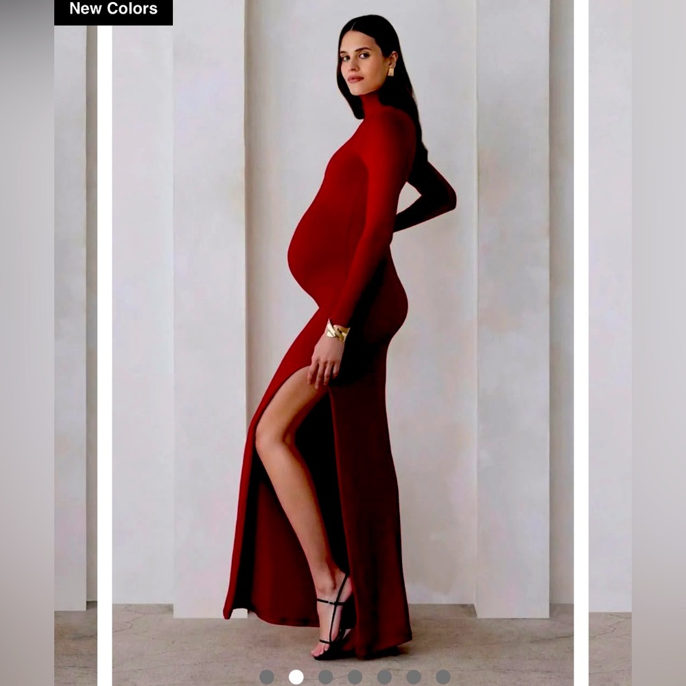 Bumpsuit: The Monica Maternity Dress - S / BURGUNDY